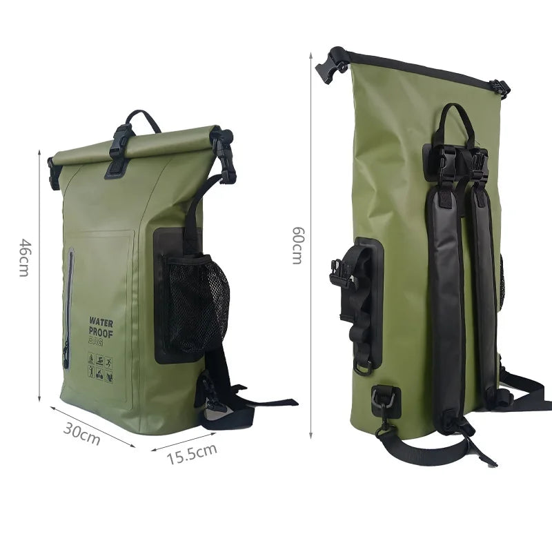Wholesale 25L PVC Roll Top Dry Waterproof Bag for Outdoor Casual Activities Manufactured Backpack for Water Sports