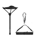 Portable Travel Stool, Folding Stool, Compact Collapsible Stool with a Telescoping Stand to Adjust Seating Height & Support