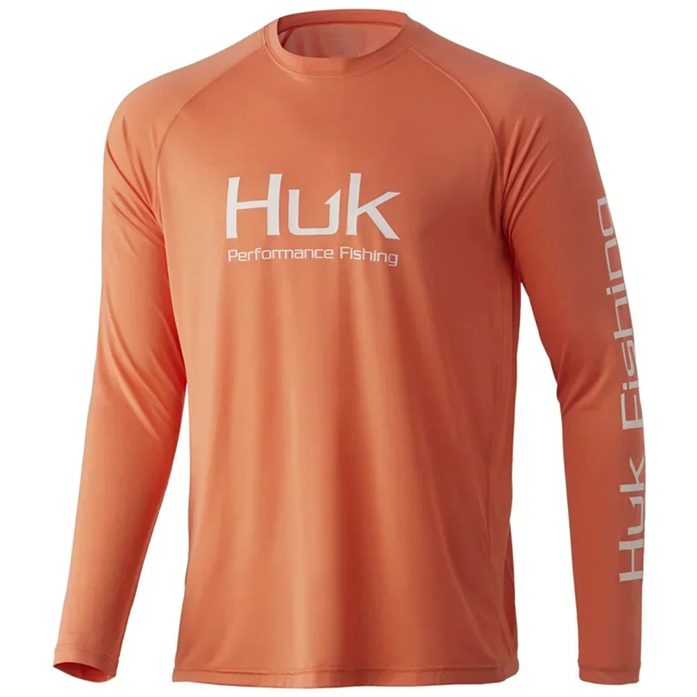 HUK Summer Fishing Apparel Sun Protection Men Fishing Clothing Long Sleeve Breathable UPF 50+ Performance Shirts Camisa De Pesca
