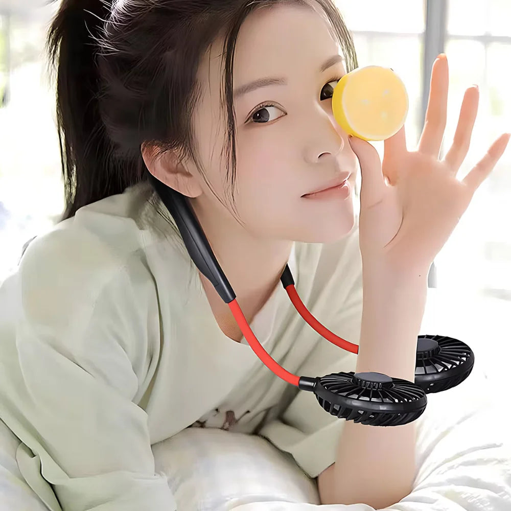 Neck Fan Rechargeable 1200mAh 3 Speeds Portable Personal Cooling Fan for Outdoor