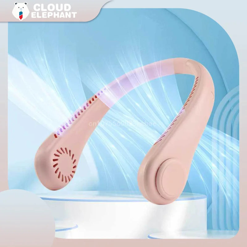 Neck Hanging Fan Portable Mini Air-cooled Outdoor Sports Running Travel Essential Without Blades USB Wearable Summer Gifts
