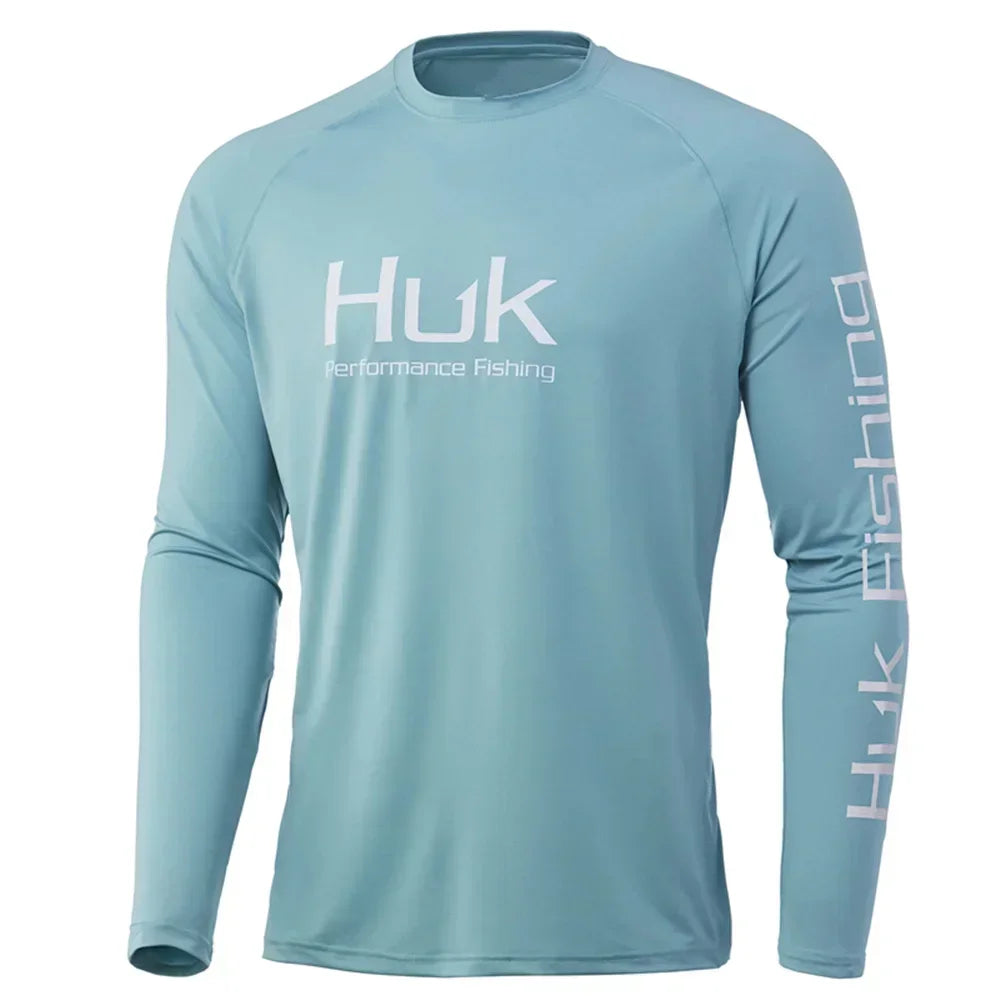 HUK Summer Fishing Apparel Sun Protection Men Fishing Clothing Long Sleeve Breathable UPF 50+ Performance Shirts Camisa De Pesca