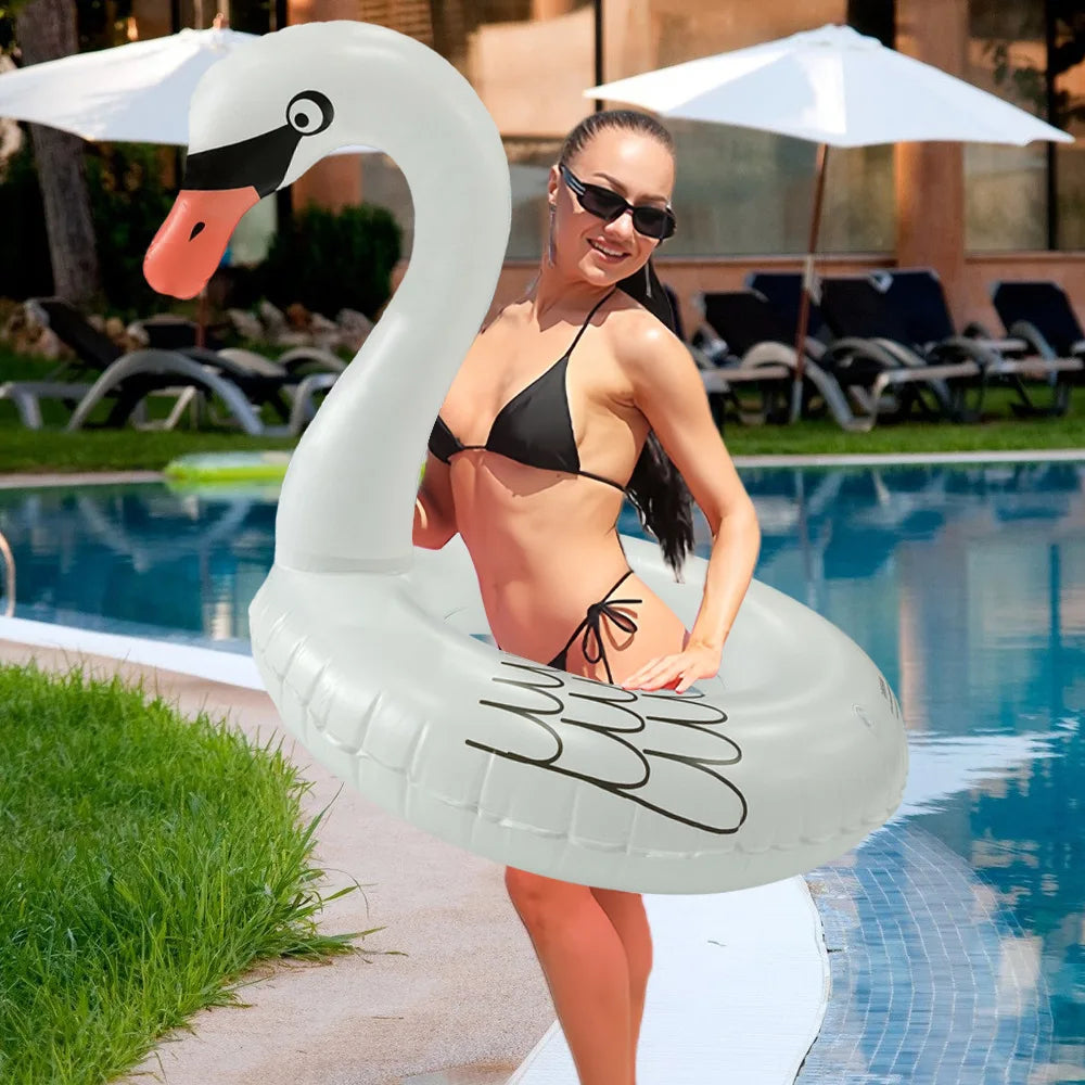 Inflatable Flamingo Pool Float with Lights Solar Powered