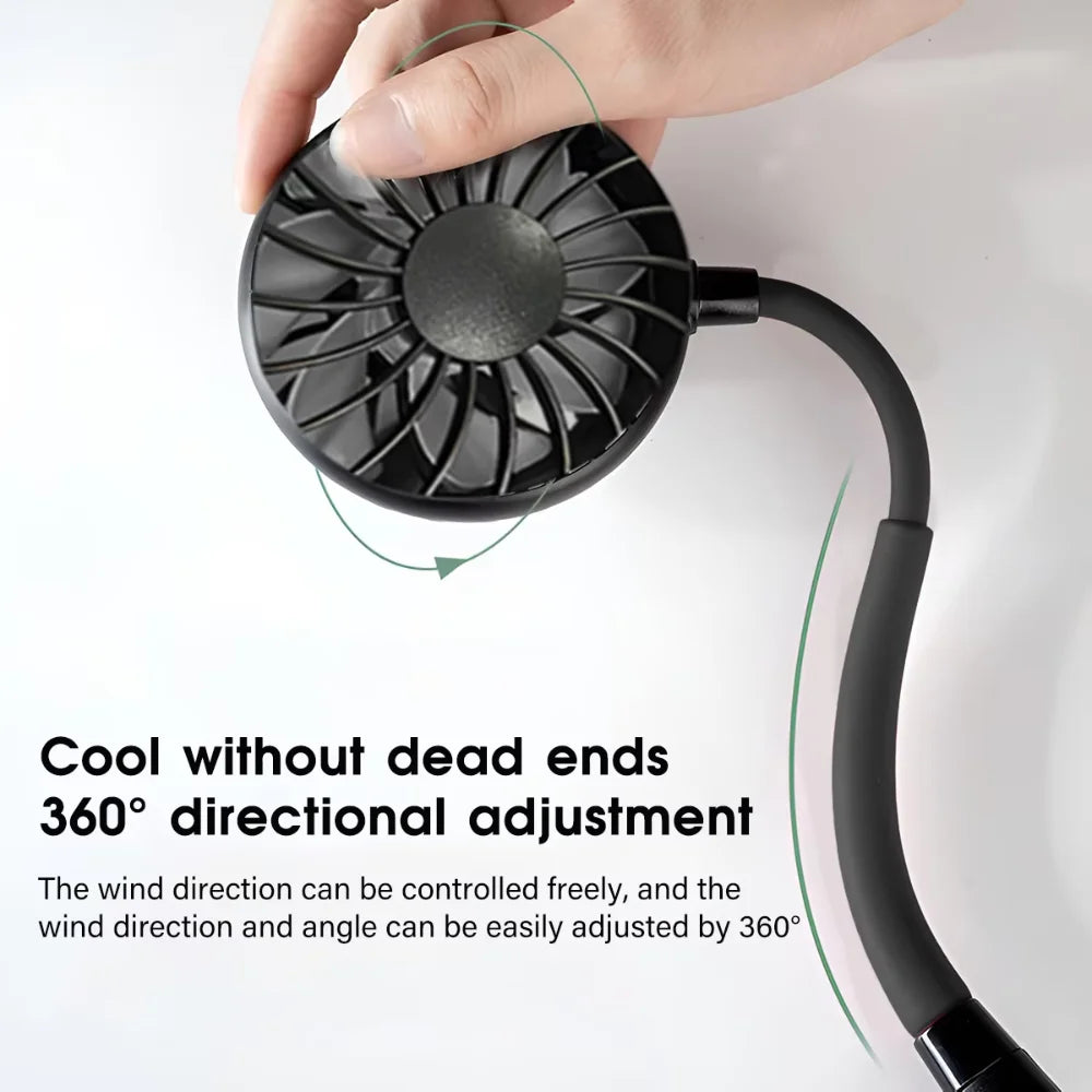 Neck Fan Rechargeable 1200mAh 3 Speeds Portable Personal Cooling Fan for Outdoor